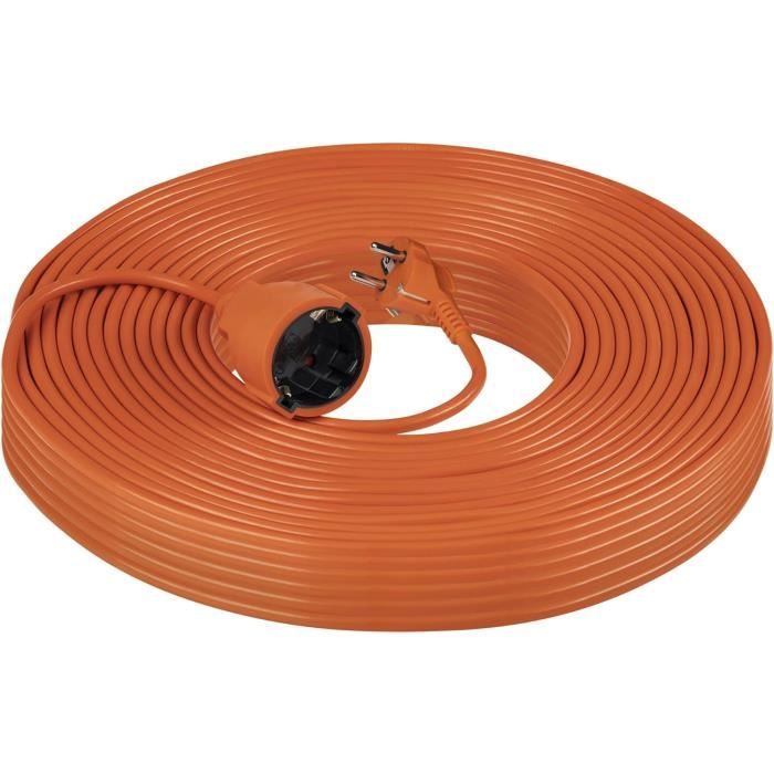 Rallonge De Jardin 15 M IP44 - Câble 3x1.5 Mm² Noir 2000W - Prise Schuko Avec Terre - Pour Extérieur, Chantier, Atelier
