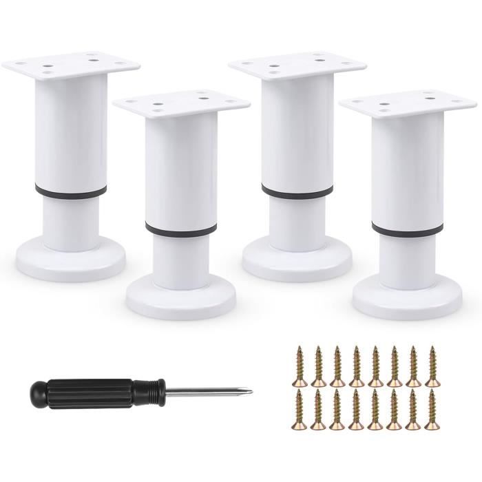 Pieds De Meubles Réglables Mumisuto - Hauteur 20-22cm - Acier - 4 Pièces - Pour Lit/Sofa