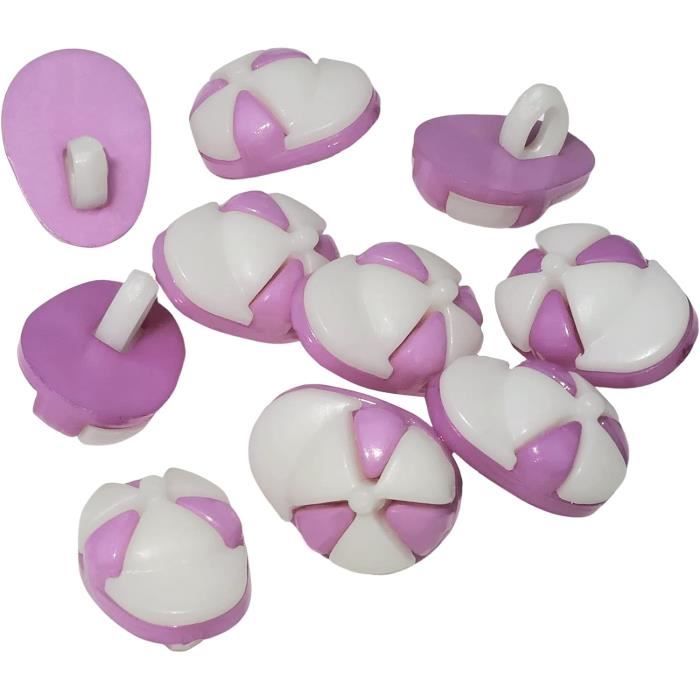 Lot De 10 Boutons à Queue 20x8.5mm Noir - À Coudre Plastique Simili Cuir Mercerie Couture AERZETIX