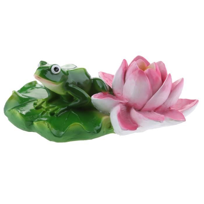 Statue Grenouille En Résine Assise Sur Pierre - Décoration Jardin Extérieur Et Intérieur