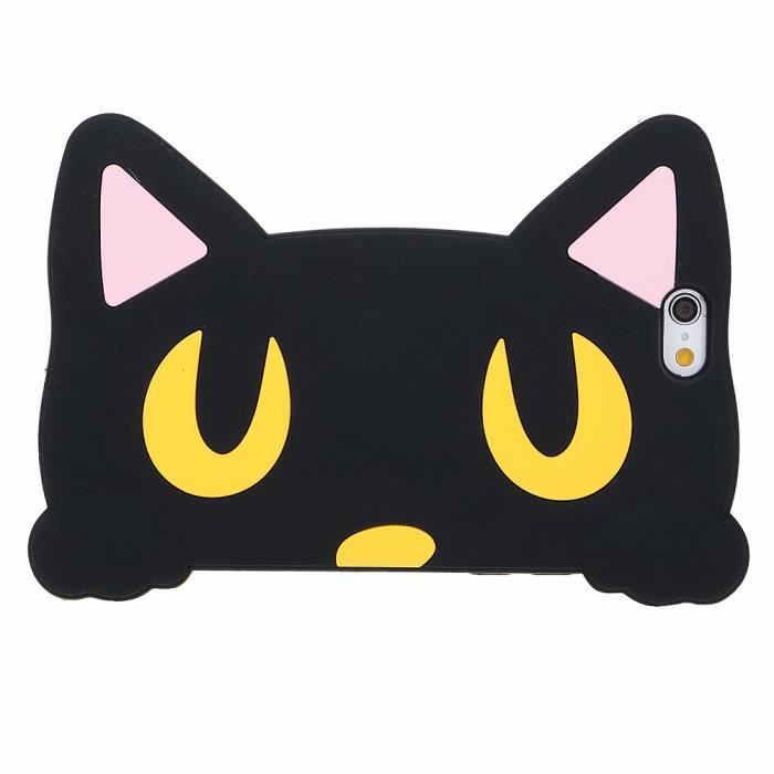 3d Dessin Anime Tete De Chat Silicone Souple Coque Etui Pour Iphone 6 Plus 6s Plus Jaune Cdiscount Telephonie