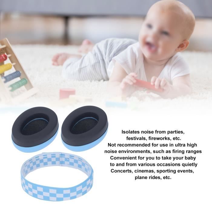 Casque Antibruit Bébé VOUNEDA - Protège-Oreilles Réglable Rose Ou Bleu
