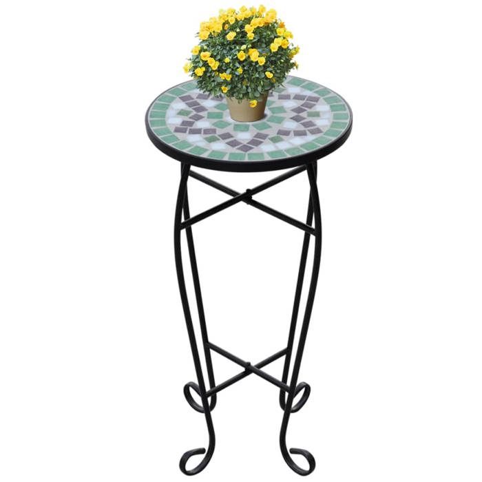 vidaXL Table dappoint Mosaïque Vert et blanc 41130