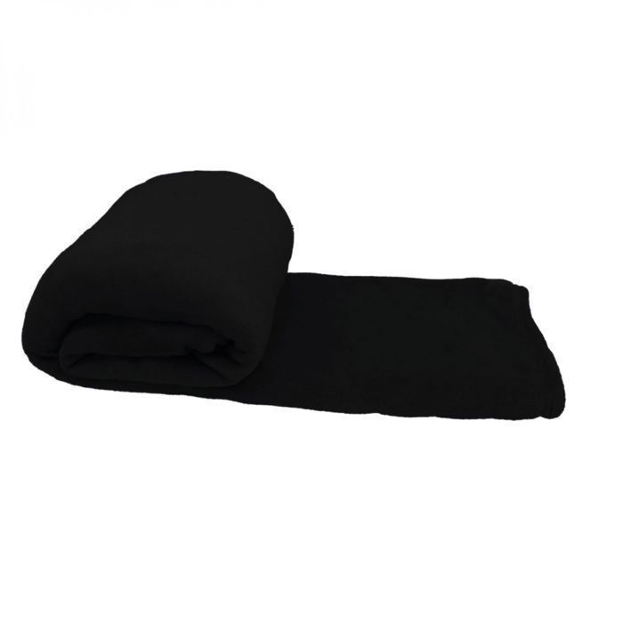 VIVEZEN Couverture, plaid polaire 150 x 200 cm en flanelle ultra doux - Noir