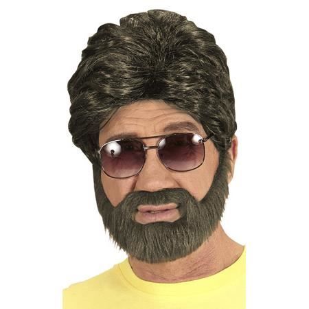 Perruque Disco Gris Élégante Homme - Style Années 80 - Accessoire Déguisement Hippie, Carnaval, Cosplay, Fête Déguisée