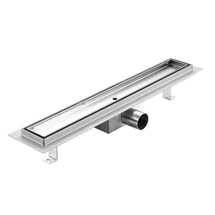Caniveau De Douche 60cm Acier Inox Italien - Siphon Sol à Carreler - Évacuation Salle De Bain