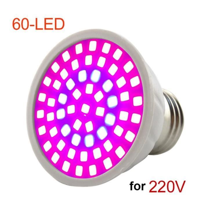 LAMPE DE CULTURE,60 LED 220V-E27 bulb only--Phyto lampe LED à spectre ...