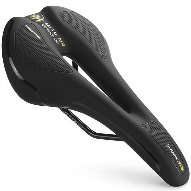 Selle De Vélo ROCKBROS Confort - Coussin Mémoire De Forme Large - Double Amortisseurs Caoutchouc - Imperméable - Bande Réfléchissante - Pour Homme Et Femme