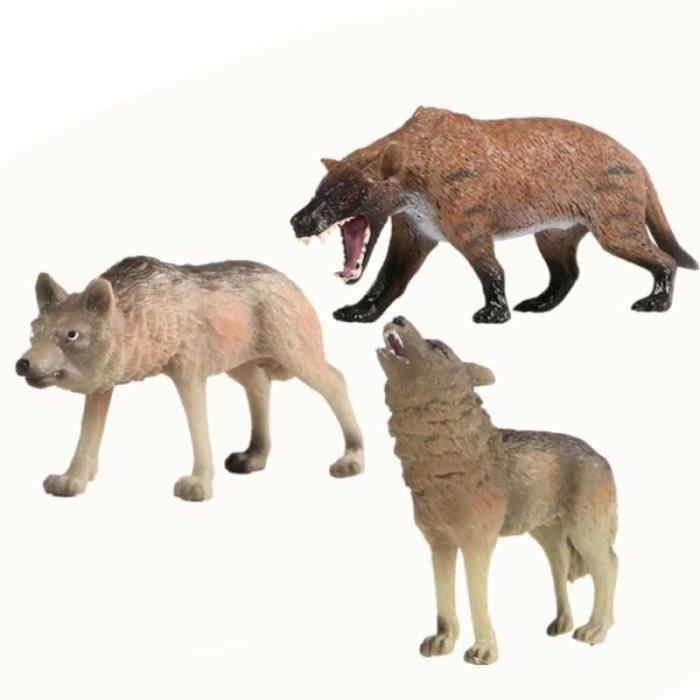 Figurines de loup en PVC massif, modèle de simulation, jouets en gros