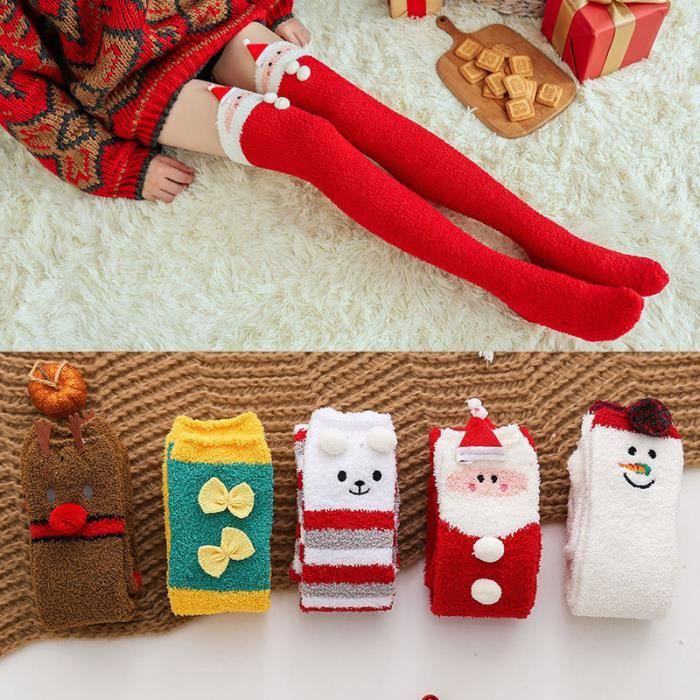 1 Paires Femmes Genou Haute Chaussettes No l Chaussettes Hautes de