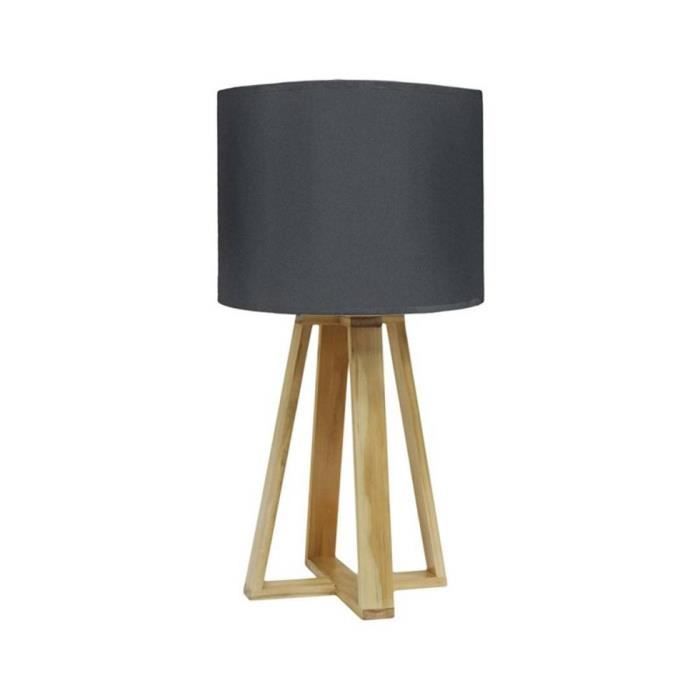 Lampe Scandinave Pied Bois Anthracite Autres Gris Achat Vente