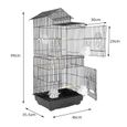 (46 * 35.5 * 99cm) Cage à perroquet à cage à oiseaux portable avec conception de toit-1