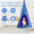 DREAMADE Balançoire Nid d'Oiseau pour Enfant avec Tente Hamac Suspende en Polyester, Bretelles Ajustables, Charge 250KG, Bleu-1