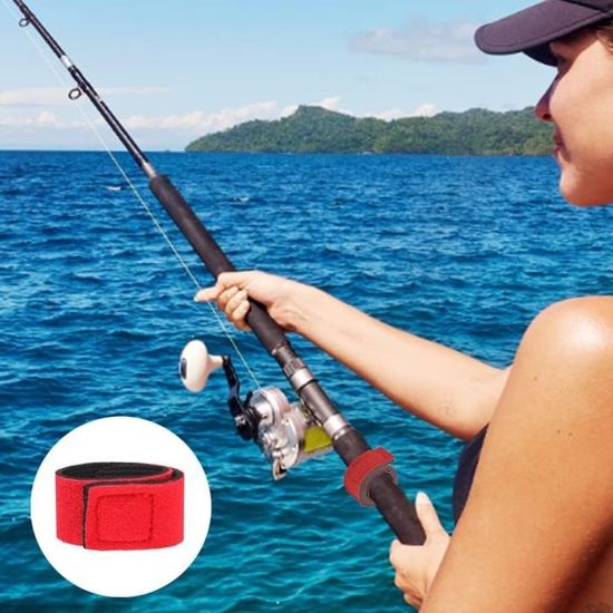 SAMSFX Attache rapide pour canne à pêche - Pour support de canne à pêche -  Sangles de corde (20 cm, rouge) : : Sports et Loisirs