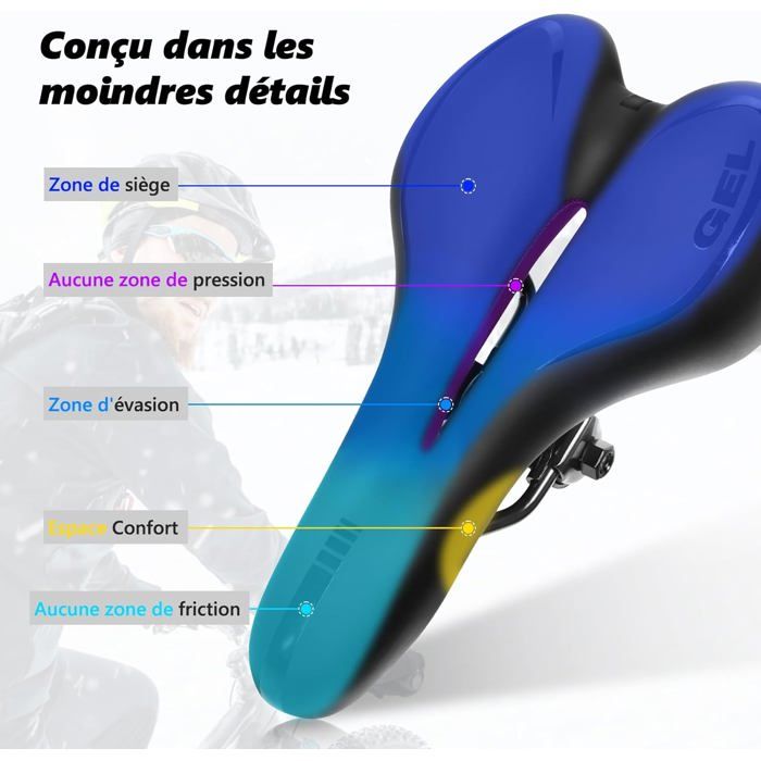 Gel Selle de Vélo Confortable, Selle VTT Confort Homme Siège de Vélo — free download