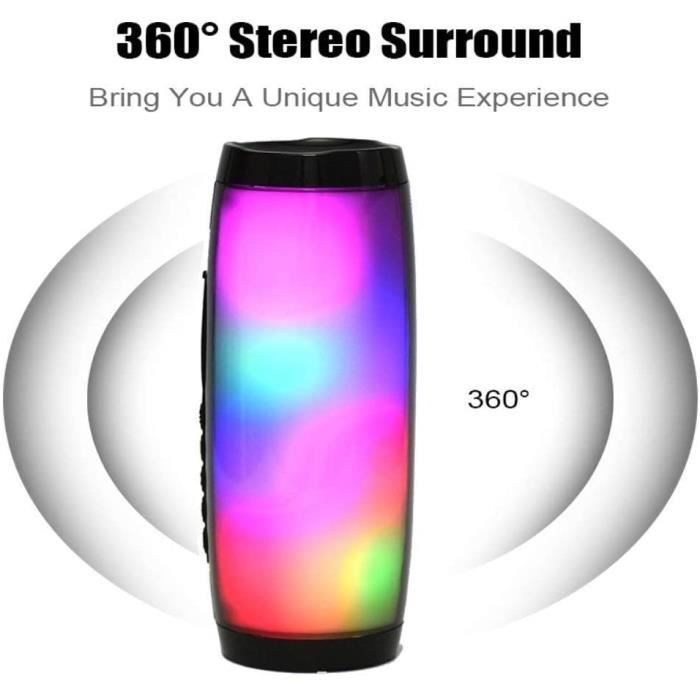 Enceinte Bluetooth Portable Avec LED & Basses Puissantes