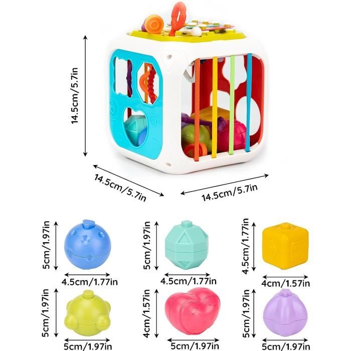 Jouet Montessori Bebe 6 Mois, 24 pièces Cube d'activité Bébé Eveil, Souple  Sensoriels Jouet Dentition, Jeux Educatif pour Bebe Enfant 6 9 12 Mois 1 2  Ans Garçon Fille : : Jeux et Jouets