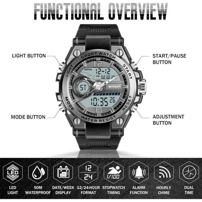 Montre homme shop ecran digital
