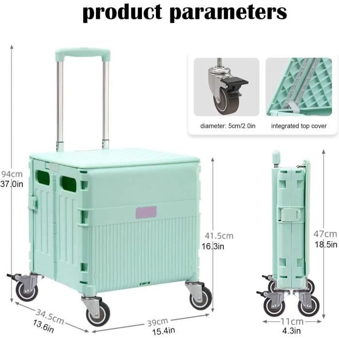 Chariot Pliant D'Extérieur, Chariots Pliants De Camping Chariots Utilitaires Jardin De Plage Panier D Picerie