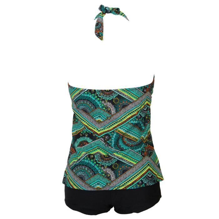Tankini Shorty Anti-UV Grande Taille TOFOTL – Maillot Bain 2 Pièces Vintage Boxer Piscine Femme Plouf