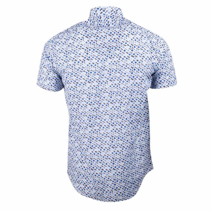 Chemise manches courtes en lin a motif Homme TED LAPIDUS Bleu clair Cdiscount Pret a Porter