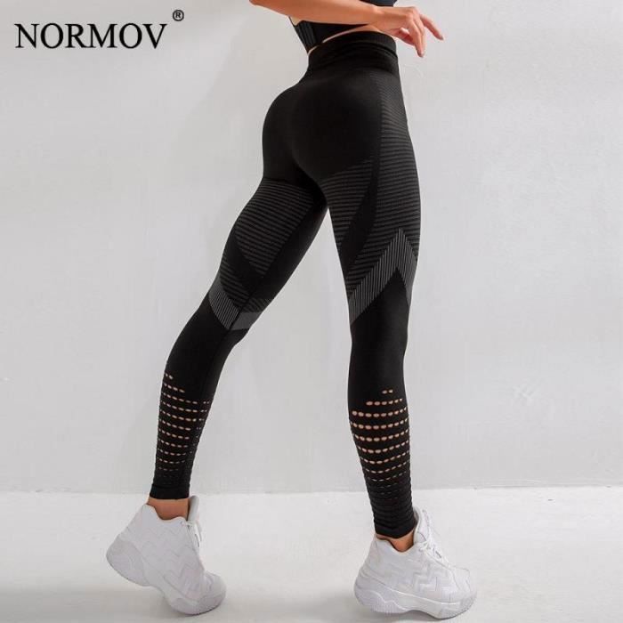 Legging fitness noir taille haute sans couture pour femme Normov Type green Ajoure et aere Blanc Cdiscount Pret a Porter