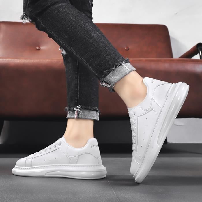 BASKET Homme Baskets quotidiennes de style minimaliste quatre saisons Blanc AI Blanc Cdiscount Chaussures