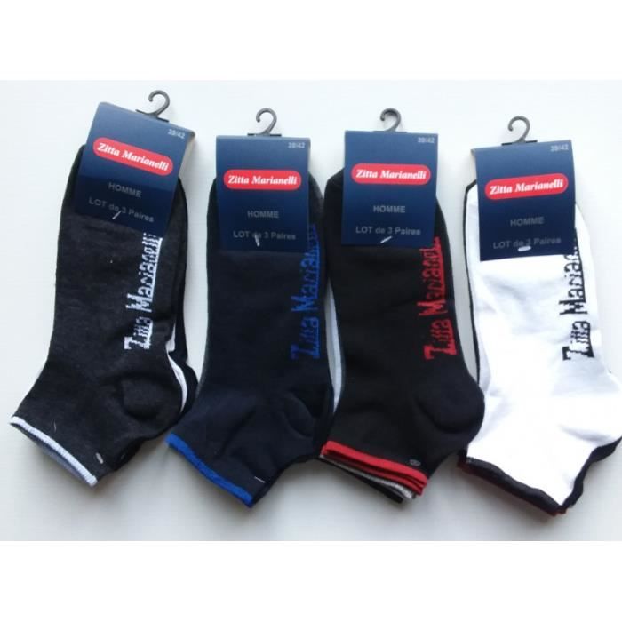 Lot 12 Paires Chaussettes Longues Coton - Fabriqué En Italie