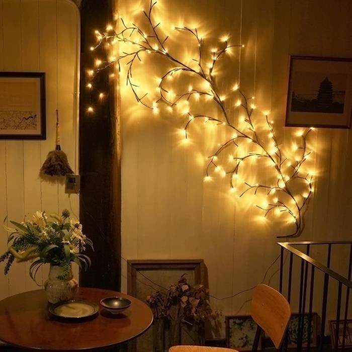 Arbre Lumineux LED Fleurs De Cerisier 2.3M 144 LEDs - Guirlande Lumineuse Avec Télécommande 8 Modes Pour Intérieur Et Mariage
