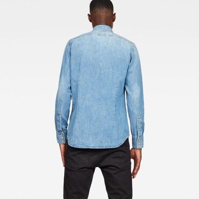 Chemise Homme G-Star En Coton Manches Longues - Taille M, Bleue, Occasion En Très Bon état