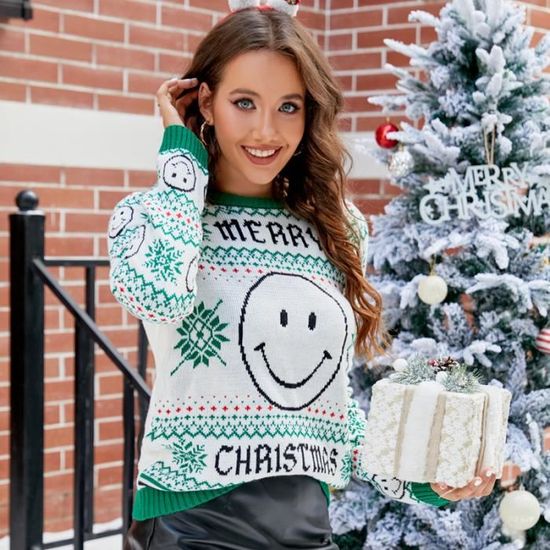 Pull De Noël Femme à Motifs Cerfs - Chaud Et Décontracté Pour Les Fêtes - 4