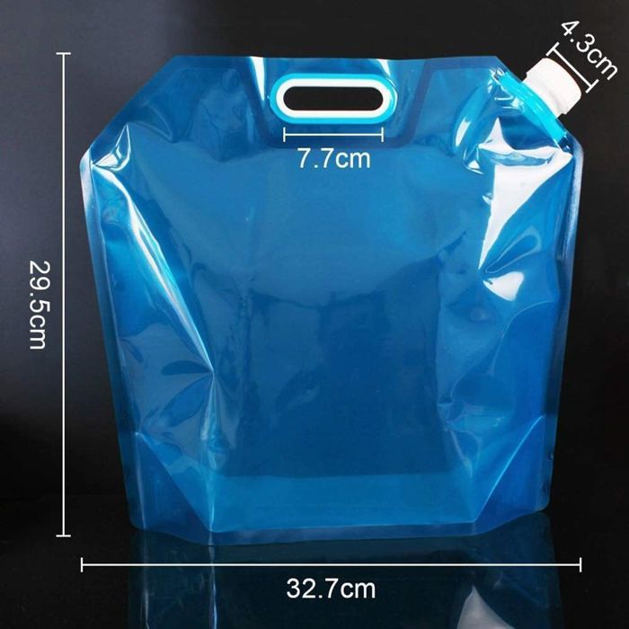 4 Bidon à eau, Pliable, TPU, 5L, Noir, Camping Voyage Randonnée