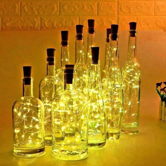 Éclairage de bouteille de liège LED 3 pièces - Piles incluses - Éclairage  de fête de