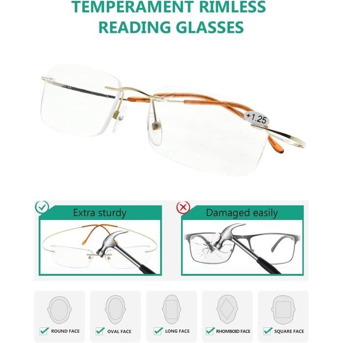Lunettes De Vue Unisexe Vintage QIXU | Monture 1/2 Métal, Verres Transparents, Pont 21mm, Branches 139mm