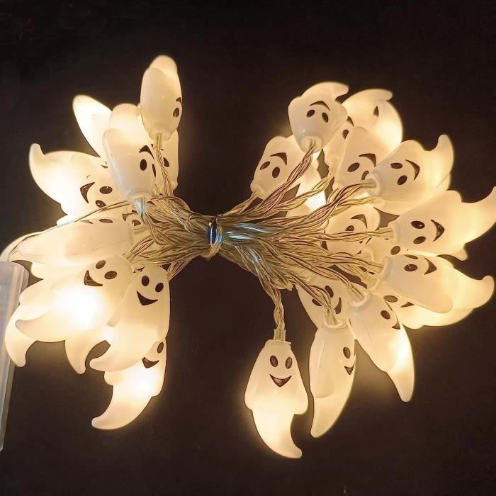 Fantôme Lumineux D'Halloween à Suspendre Avec Guirlande Lumineuse LED Effrayante, Décoration D'Halloween à Suspendre Pour Cour, Jardin, Maison Hantée, Fête, Intérieur Ou Extérieur (lot De 2