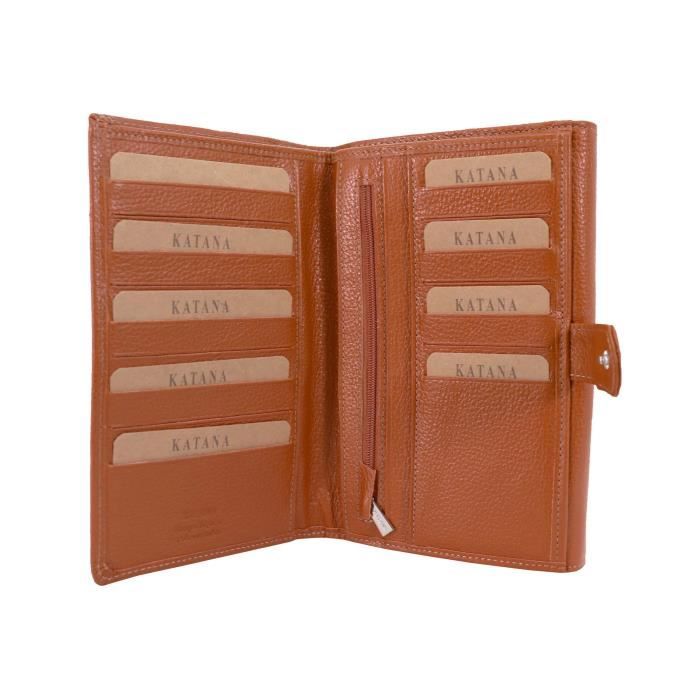 Compagnon De Voyage Katana En Cuir Réf 953115 - Porte-Chéquiers Et Portefeuille Double Face (Violet)