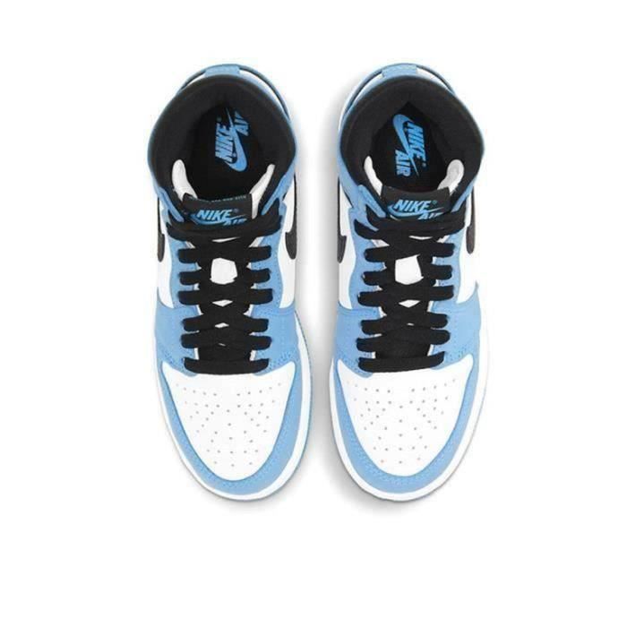 Basket Jordan 1 Retro High Chaussures de Running Femme Homme bleu