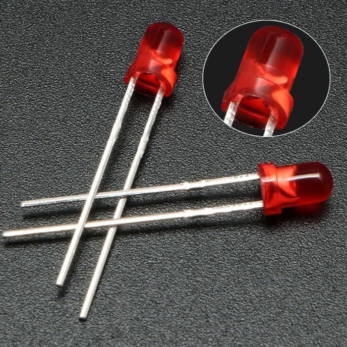 30Pcs 3Mm Rouge De Diode De Diode De Diode De Couleur Lentille De ...