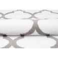 TAPISO Fire Tapis de Salon Chambre Ado Moderne Marocain Treillis Blanc Gris Fin 140 x 200 cm-3
