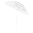 vidaXL Parasol de plage Blanc 180 cm-3