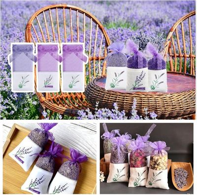 4 Sachets Vides Lavande Parfum Tissu 16x12cm Neufs