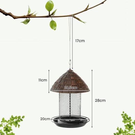 Mangeoire à Oiseaux Extérieure En Métal Galvanisé - Boule De Graisse Suspendue, Diamètre 7 Cm, Pour Jardin Ou Balcon