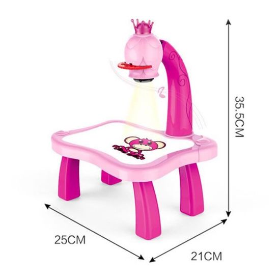 MOMSIV Projecteur De Dessin Enfants – Planche Magique Avec 72 Motifs Dinosaures & Animaux, Jouet Éducatif Rose – Idéal Cadeau Fille & Garçon