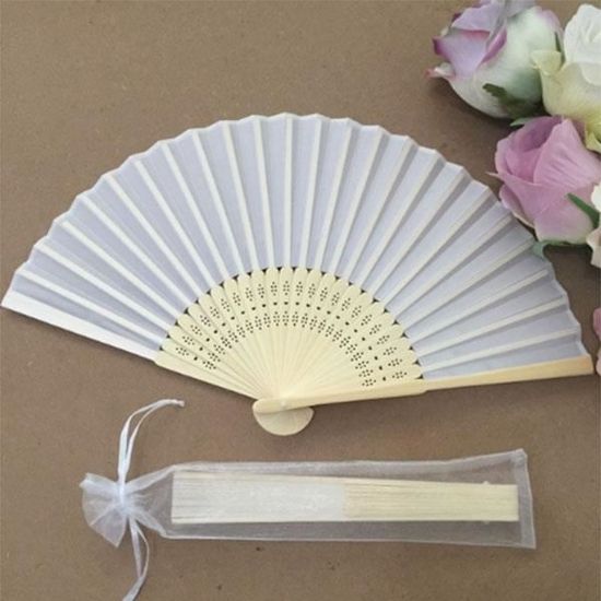 100 Pieces Ensemble Eventail De Soie Personnalise Eventail De