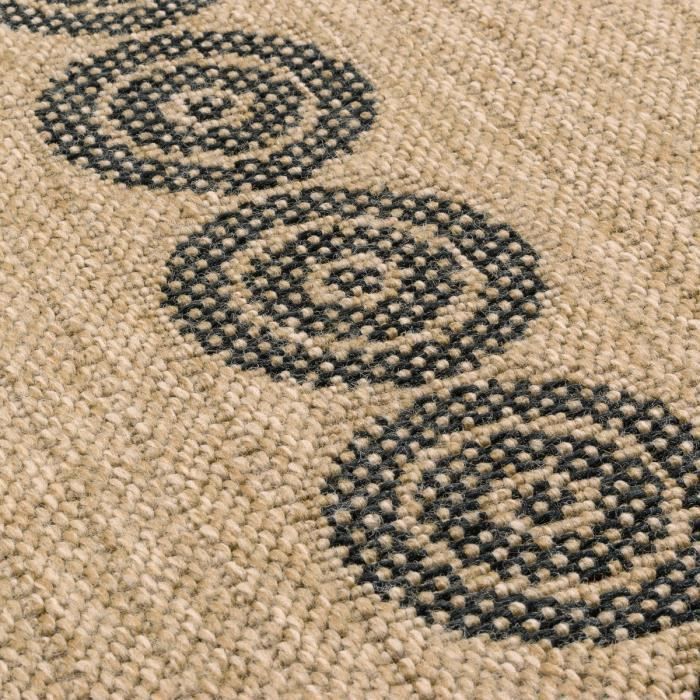 Tapis effet toile de jute avec motifs losanges – Nazar rugs