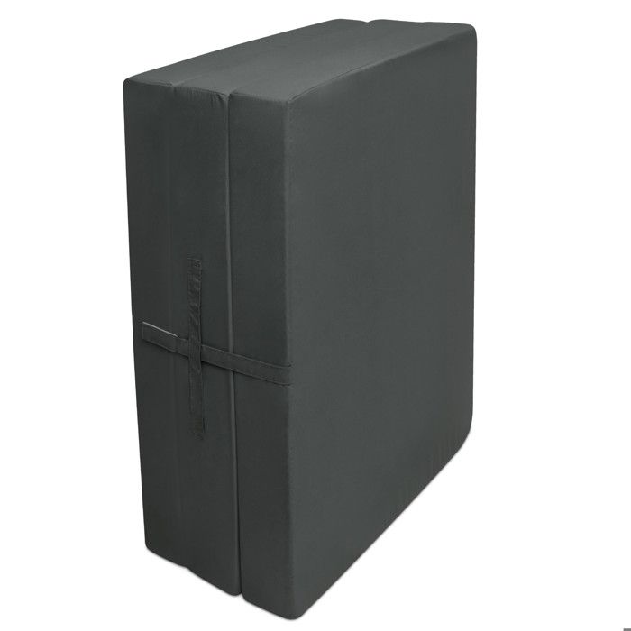 Matelas Pliant 3 Parties 180x65x10 Cm - Matelas D'appoint, Lit Invité, Pouf, Transportable Avec Poignée