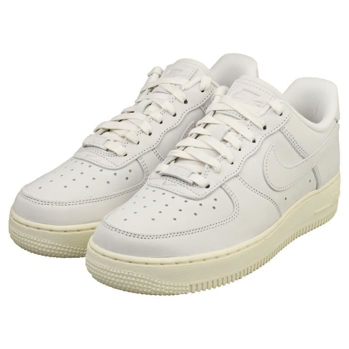 Baskets Nike AIR FORCE 1 PREMIUM Femme Blanc Cuir Lacets 37.5 EU Blanc Cdiscount Chaussures
