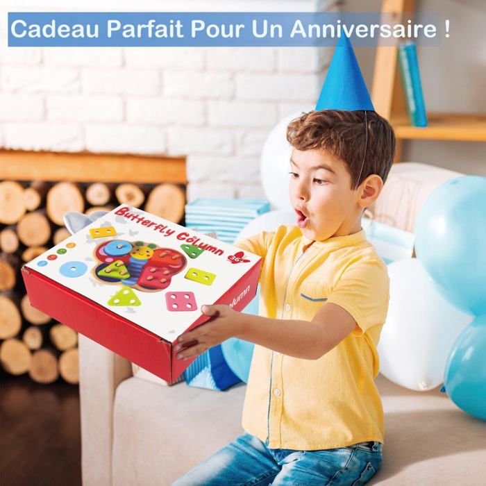 LURICO Jeux Montessori 1 2 3 Ans,Jouet en Bois Éducatif avec Activités de Tri Sensoriel Jouets Enfant 1 2 3 Ans, Apprendre Les Couleurs Jeu Educatif 1 -3 Ans avec Sac de Rangement,Idéal