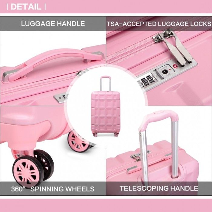 Valises LONG VACATION - Lot De 4 Valises Rigides ABS Avec Roulettes Et Serrure TSA - Idéal Pour Voyager Léger