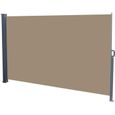 Paravent extérieur rétractable - ALIGHTUP - 300 x 160 cm - Toile polyester 180 gr/m² - marron-0